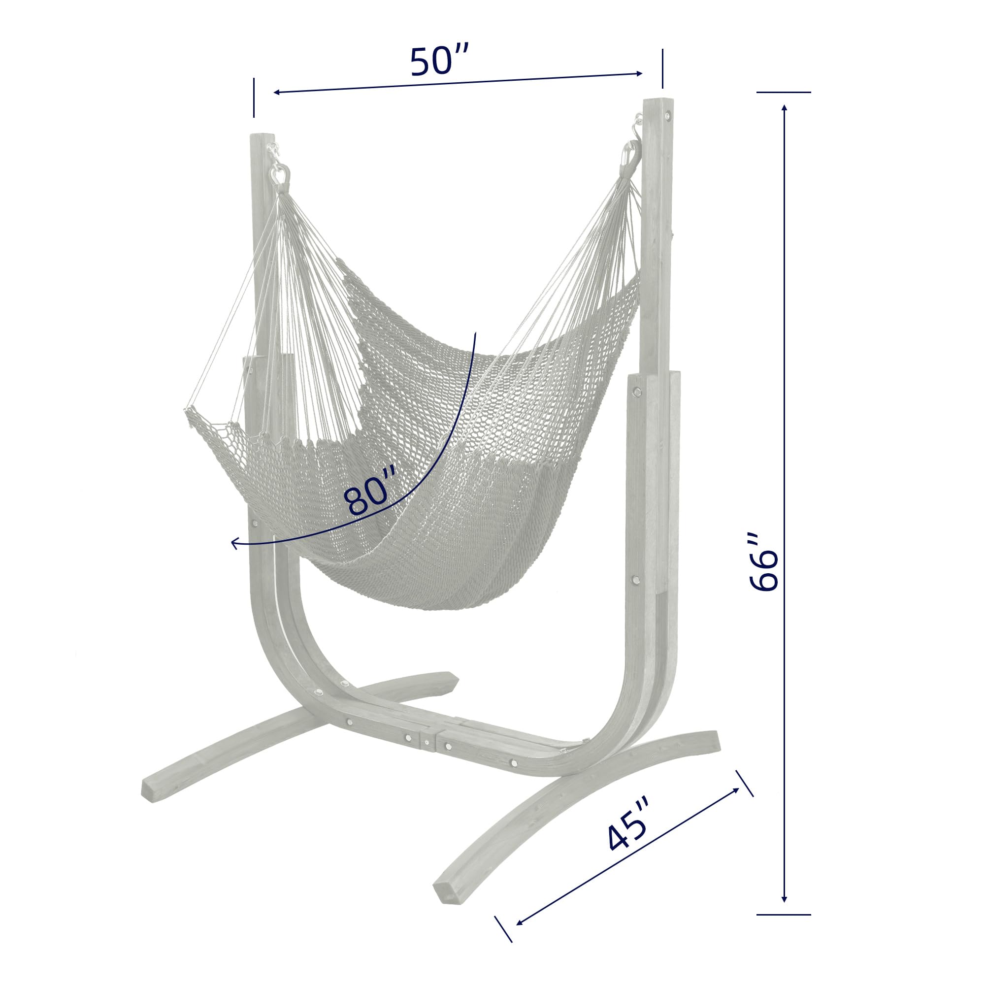 SANIWERKE® Hammock Chair with Stand, Caribbean Hammock Chair and Laminated Wooden Stand Combo, Sturdy Design, 400LBS Capacity, 70x50Inches, Jumbo Haven Lounger for Patio & Porch (Soft Tan)