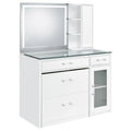 Coaster Home Furnishings Flora 2-Drawer Vanity Set with Led Mirror White High Gloss