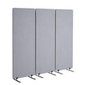 VEVOR 2FT Room Divider, 3 Panel PET Polyester Soundproof Room Screen, Folding Privacy Divider Portable Partition Divider for Room Separation, Freestanding Room Partitions for Office Study, Grey