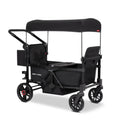 Radio Flyer Voya 2.0 2-Seat Stroller Wagon, for Kids 6+ Months, Lightweight, Compact, Foldable, UV Canopy, Included Storage, Seats Convert to Flatbed, Stroller Wagon for Kids