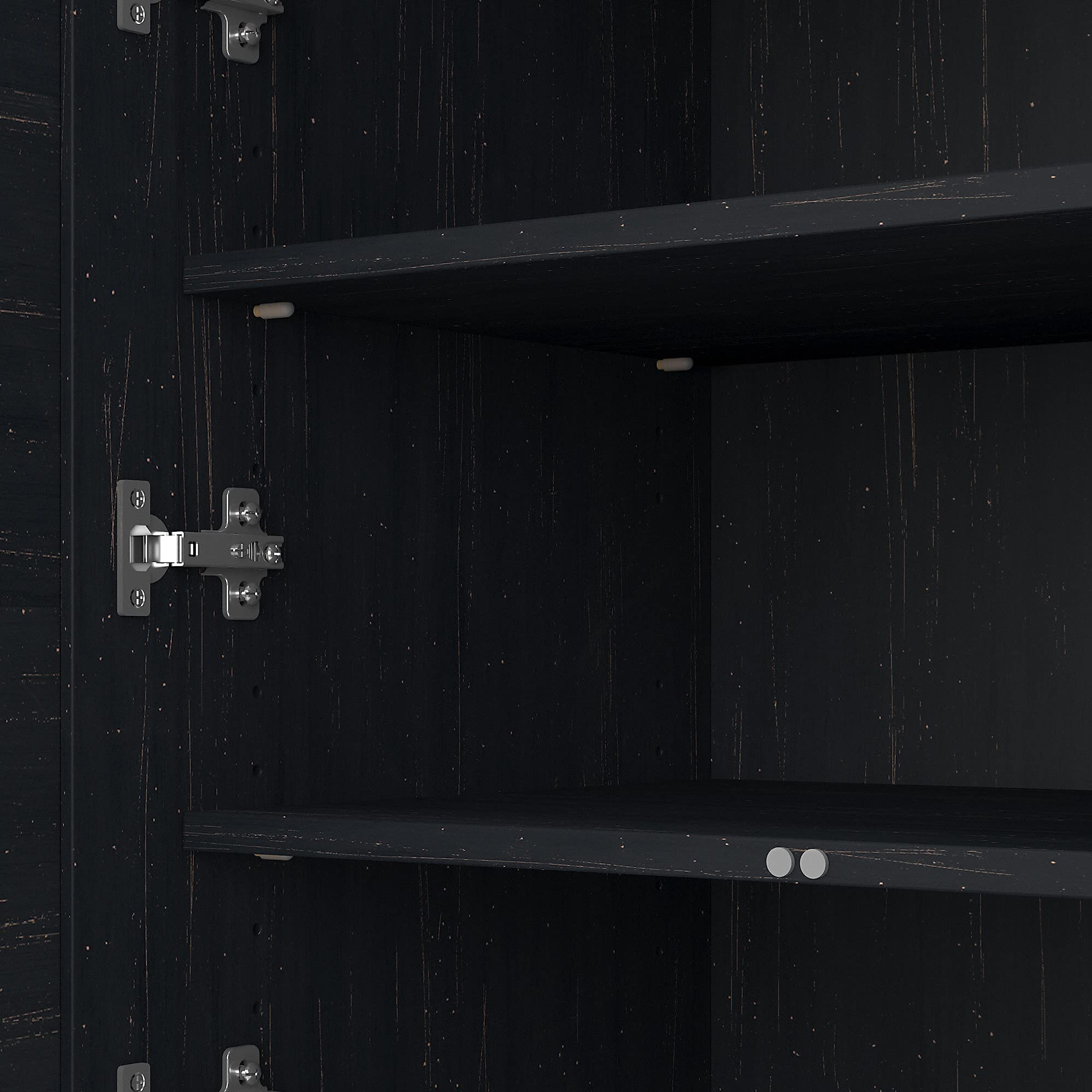Bush Home Fairview 2 Door Storage Cabinet with File Drawer in Antique Black and Hansen Cherry