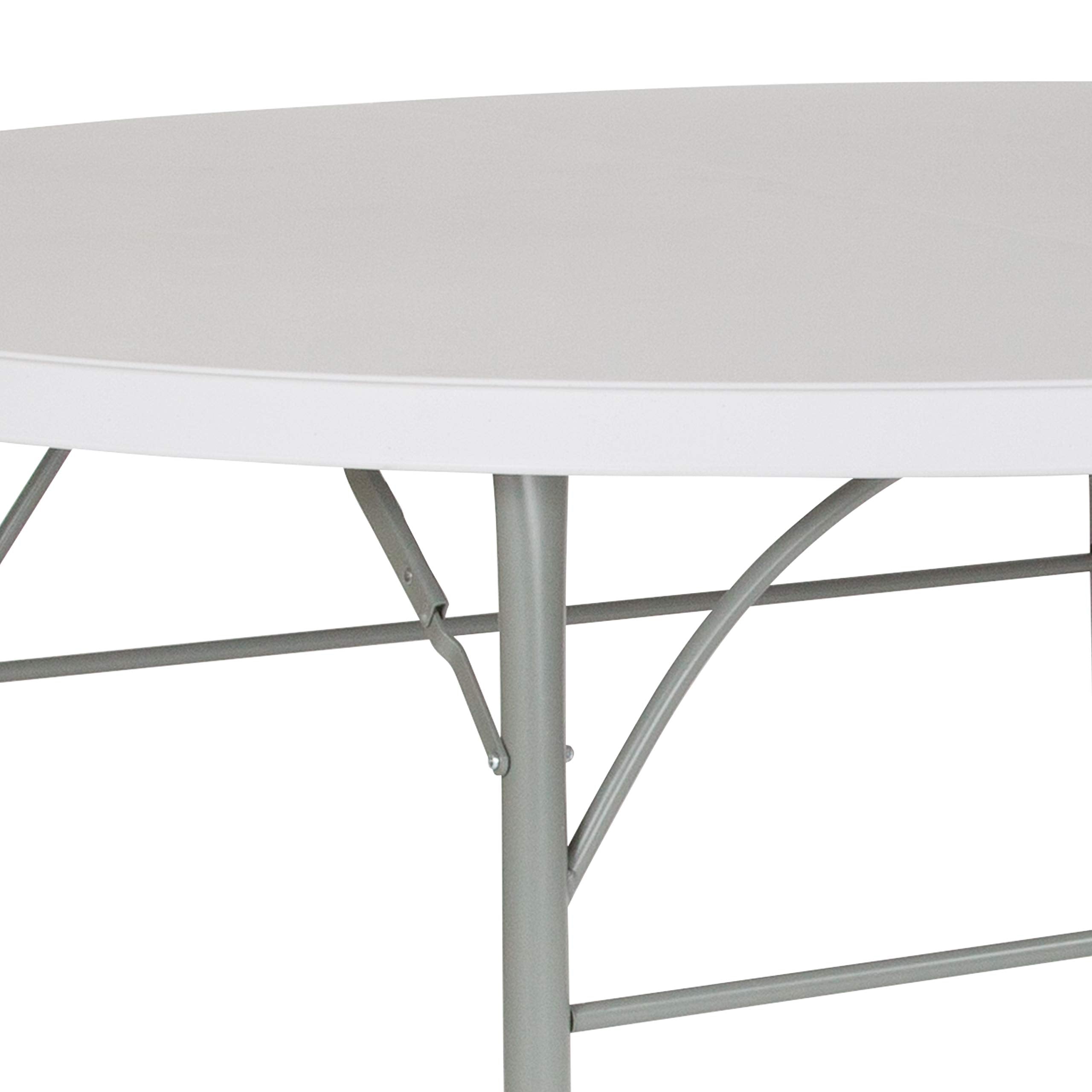 Flash Furniture Stonewall 6' Round Plastic Folding Event Table with Carrying Handle, Bi-Fold Banquet Table for Indoor/Outdoor Events, White