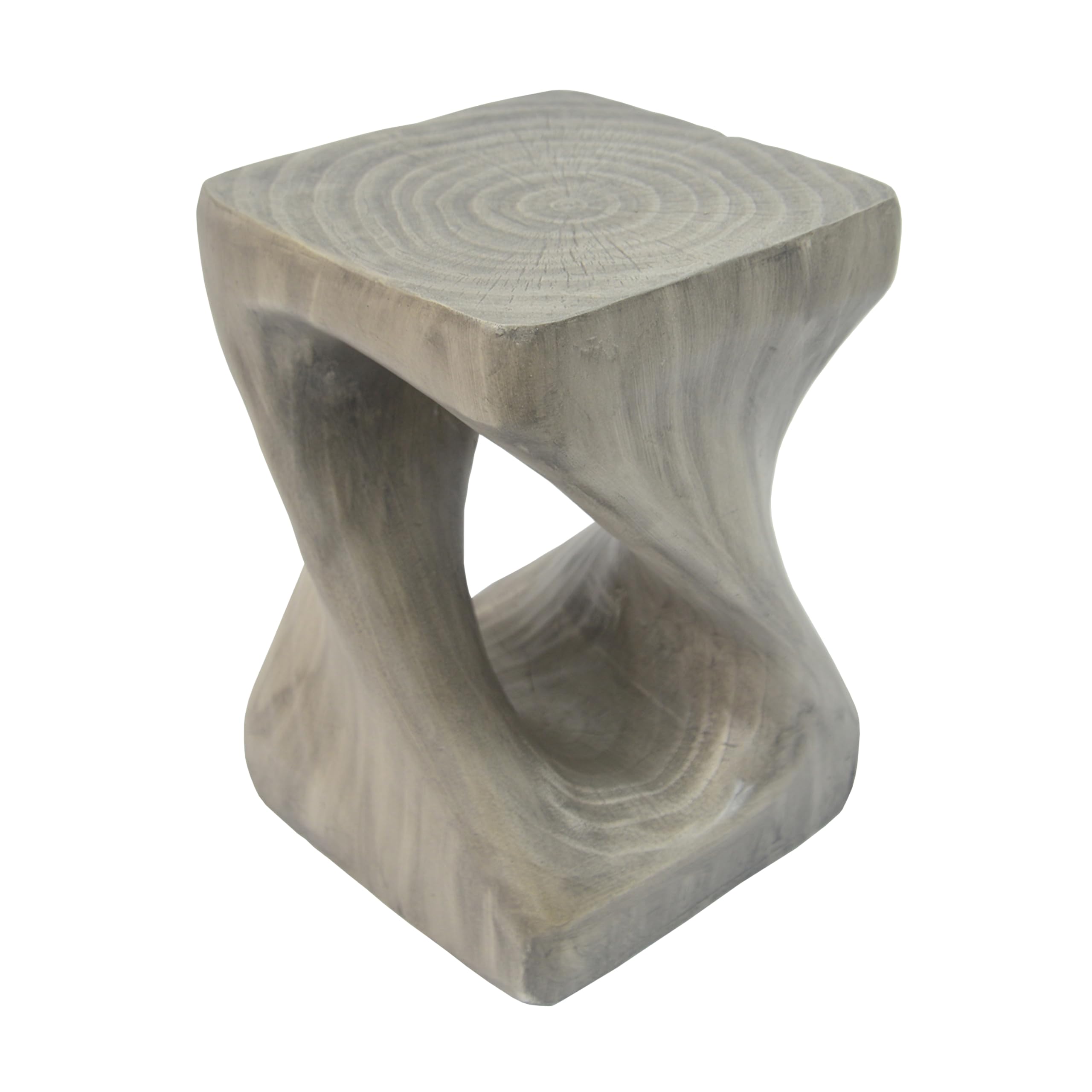Merax Twist Shape MGO Accent Side Table Set, Unique Modern End Table with Wide Pedestal & Tabletop, Small Drink Tables for Living Room, Bedroom Night Stand Bedside Table, No Assembly Required, Grey
