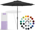 Midtown Umbrellas – The Swilt 9 Ft Patio Umbrella with 360° Swivel & Tilt Mechanism, Sunbrella Fabric & 8 Fiberglass Ribs – Outdoor Umbrella for Deck, Pool & Cafes – Black & White Canopy, Black Pole