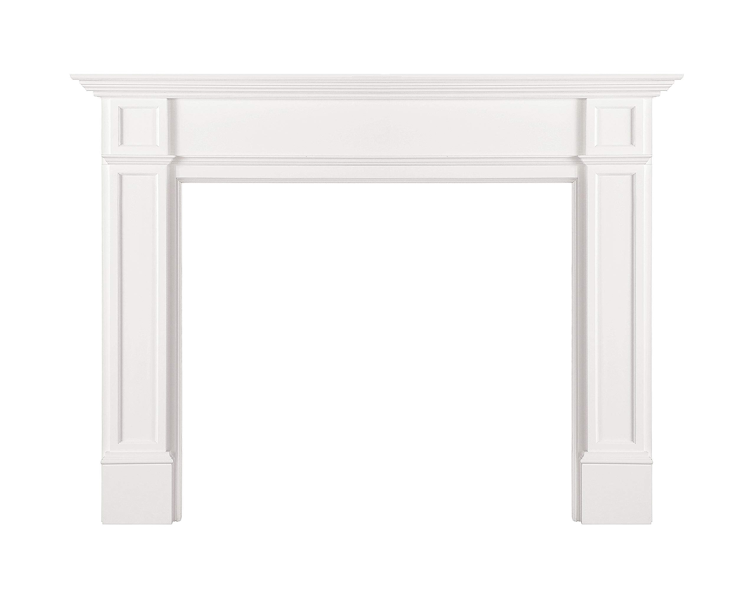 Pearl Mantels ARYB56540 Furniture for Your Fireplace, Premium Grade A MDF Mantel Surround, Crisp White Paint, Interior Opening 56" W x 42" H