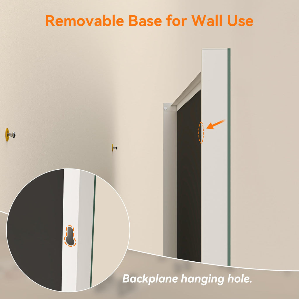 Hasipu Home Gym Mirror 360° Swivel on Wheels, 79" x 40" Extra Large Full Body Rolling and Tempered Glass Easy to Move Full Length Mirror for Yoga Studio, Bedroom, Dancing Studio, White