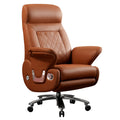 Kinnls Luca Massage Office Chair Genuine Leather Power Recliner Chair with Heated Ventilation,Executive Desk Chair Fully Reclining Ergonomic Office Chair with Arms,Adjustable Tilk Angle (Brown)