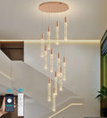 Upfelw Modern High Ceiling Crystal Chandelier 12-Lights, Large Spiral LED Raindrop Foyer Pendant Lighting, Bubble Staircase Living Room Hanging Light Fixture Flush Mount Gold