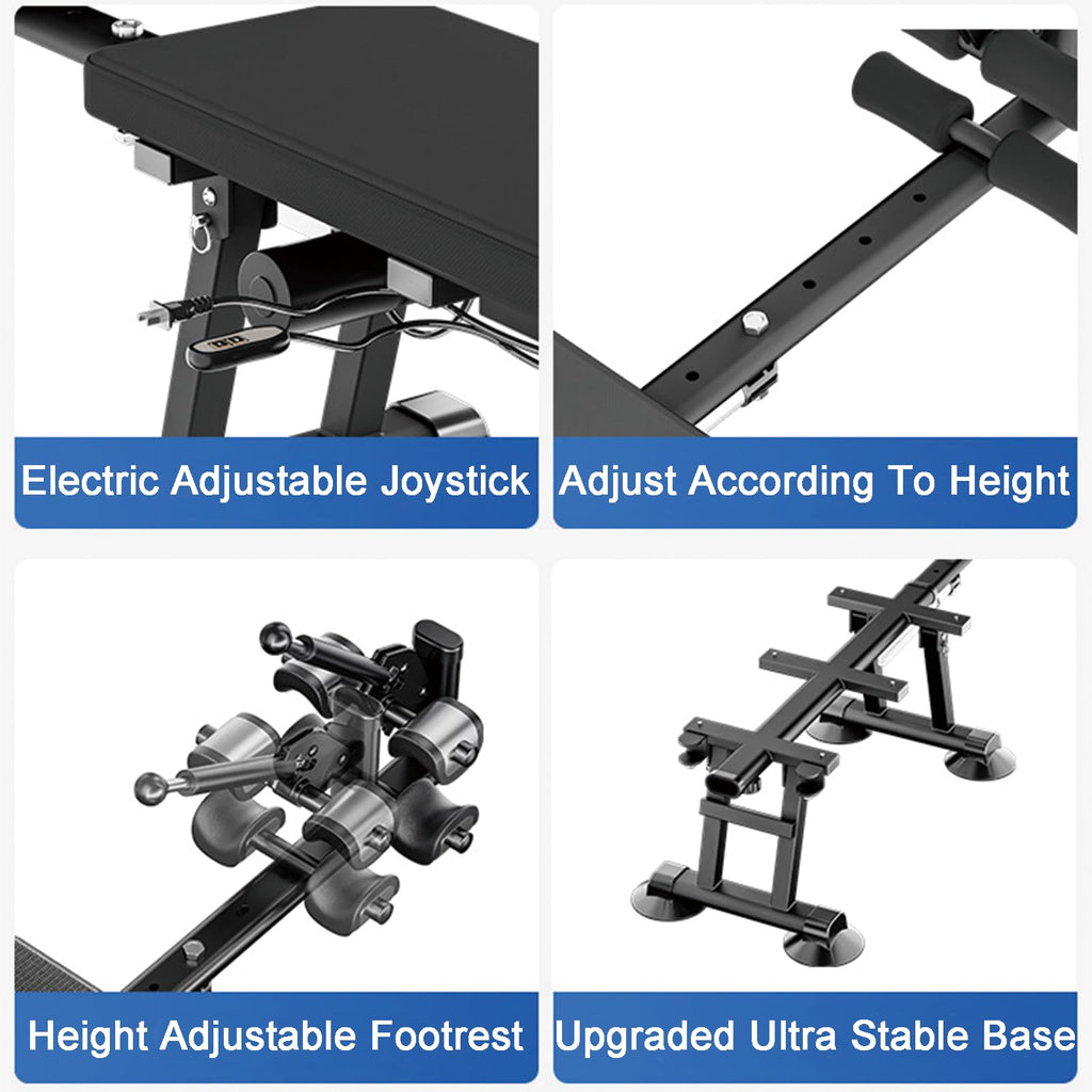 WUGCHDA Electric Alternative Inversion Table, Full Body Stretch Machine, Electric Inversion Tables for Back Pain, 440 Pound Capacity