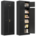 Polup Kitchen Pantry Cabinet, 86 Inch Tall Metal Storage Cabinet, Large Pantry cabinets with Doors and Shelves, Black Storage Cabinets for Garage, Living, Dining, Office, Bathroom, Assembly Required