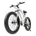 MarKnig 26 inch Fat Tire Mountain Bike, 21 Speed MTB with Dual Disc Brake for Adults, Anti-Slip Bicycle with 4 inch Knobby Tires, White