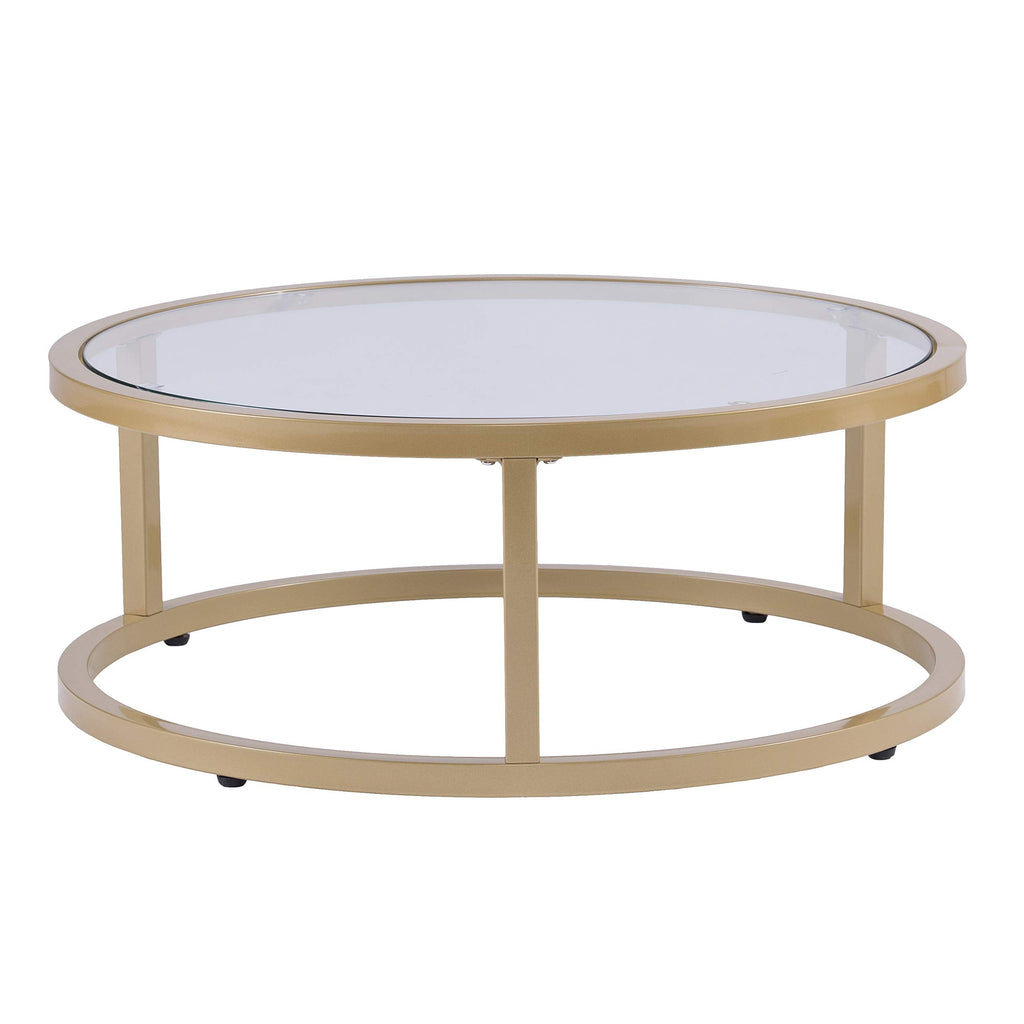 SEI Furniture Evelyn Glam Nesting Coffee Table 2-pc Set, Gold
