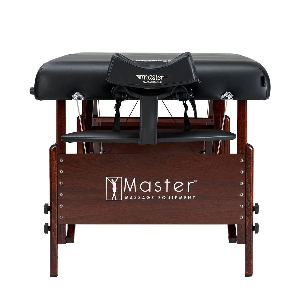 Master Massage 30" Del Ray Pro Portable Massage Table (30" W x 84" L), 750 lbs. Capacity, 3" Cushioning, Black