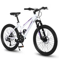 Ecarpat Women's Mountain Bike 24/26 Inch Wheels, 21-Speed Trail Commuter City Mountain Bikes, 15"/17" Carbon Steel Frame Female Bicycles Disc Brakes Front Fork