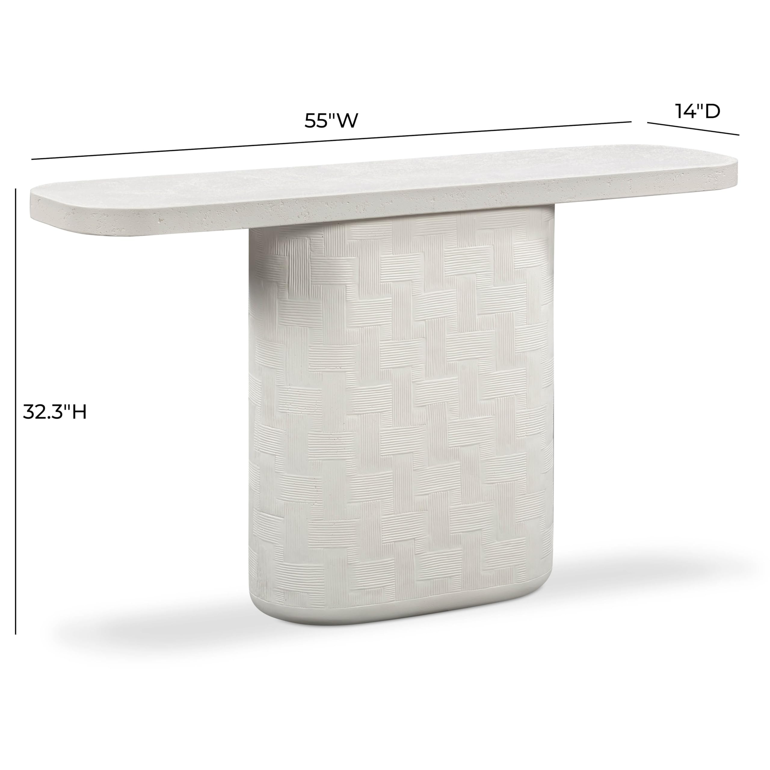 Tov Furniture Suraya Ivory Concrete Console Table