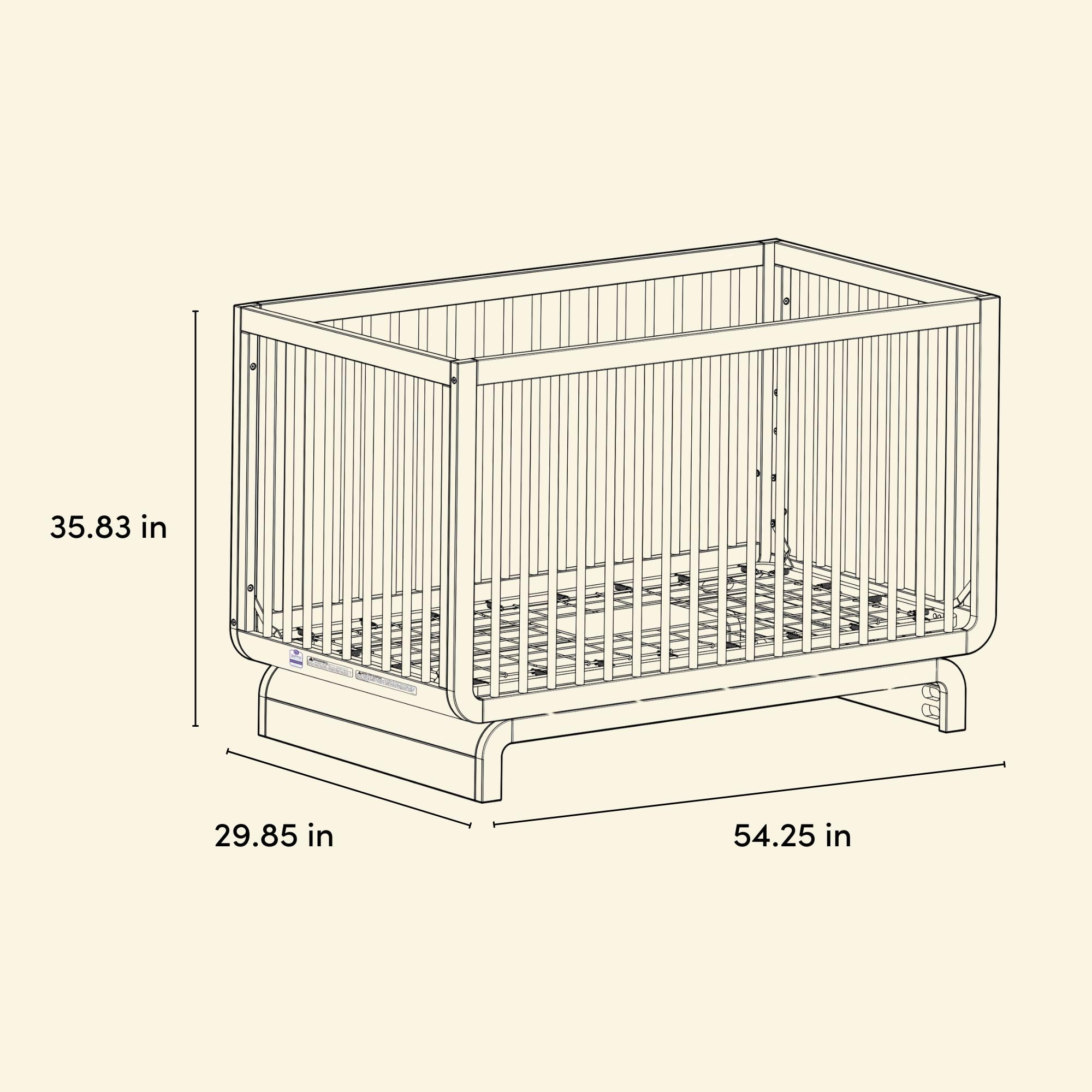 Storkcraft Santorini 5-in-1 Convertible Crib with Toddler Guardrail – GREENGUARD Gold Certified, Conversion Kit Included, 100% Solid Wood, Fits Standard Crib Mattress (White and Driftwood)