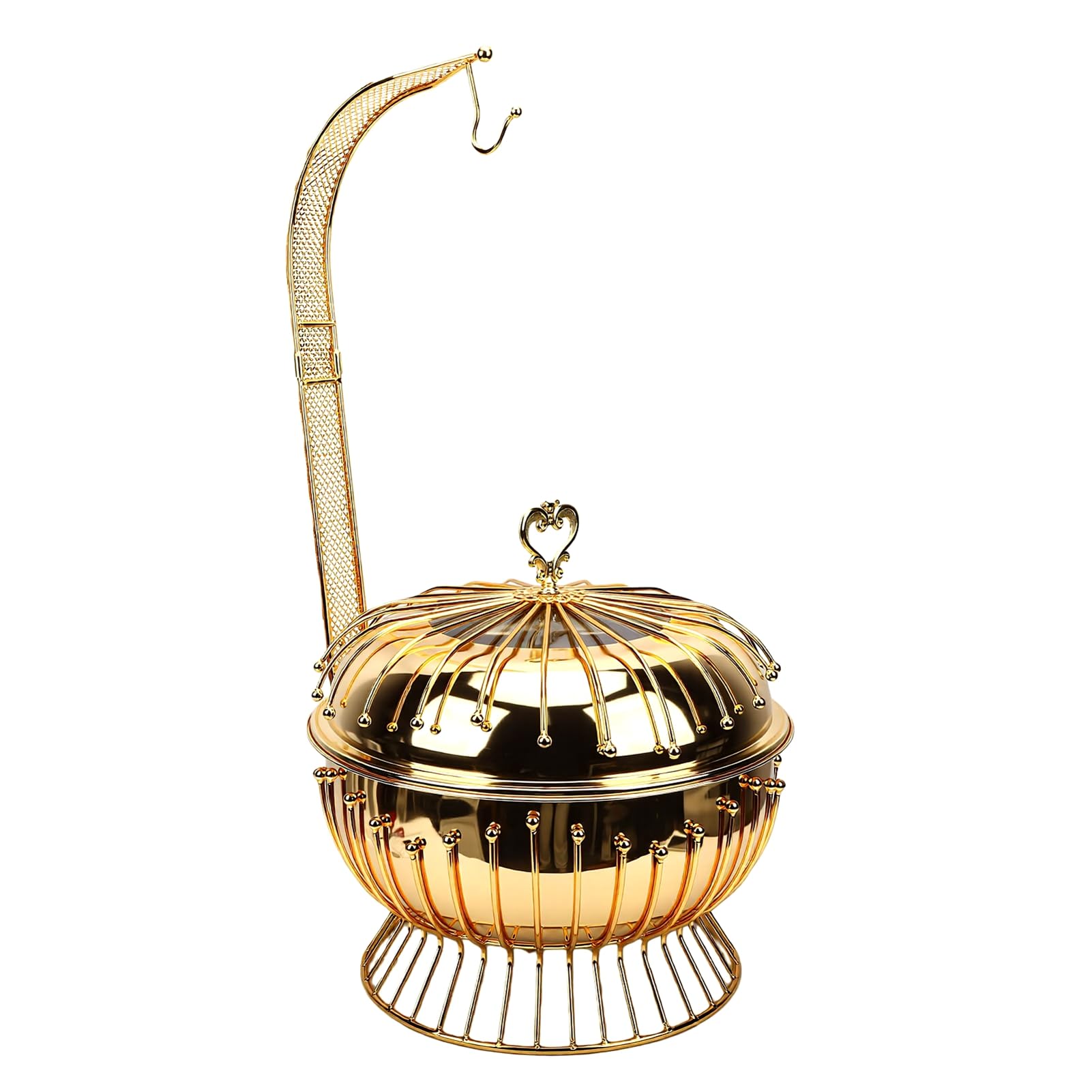 Ymiko 8L Stainless Steel Chafing Dish Hanging Lid Buffet Warmer with 5-Ply for Weddings Banquets Catering Events