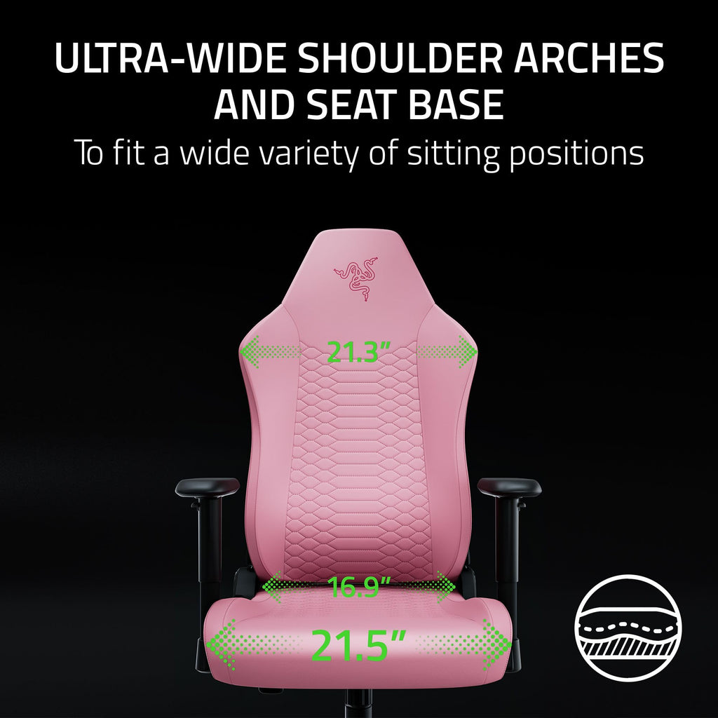 Razer Iskur V2 X NewGen Ergonomic Gaming Chair — Built-in Lumbar Support, Cooltouch Gen-2 EPU Leather, Ultra-Wide Seat Base, Adjustable 152 Degree Recline, Foam Cushions — Quartz