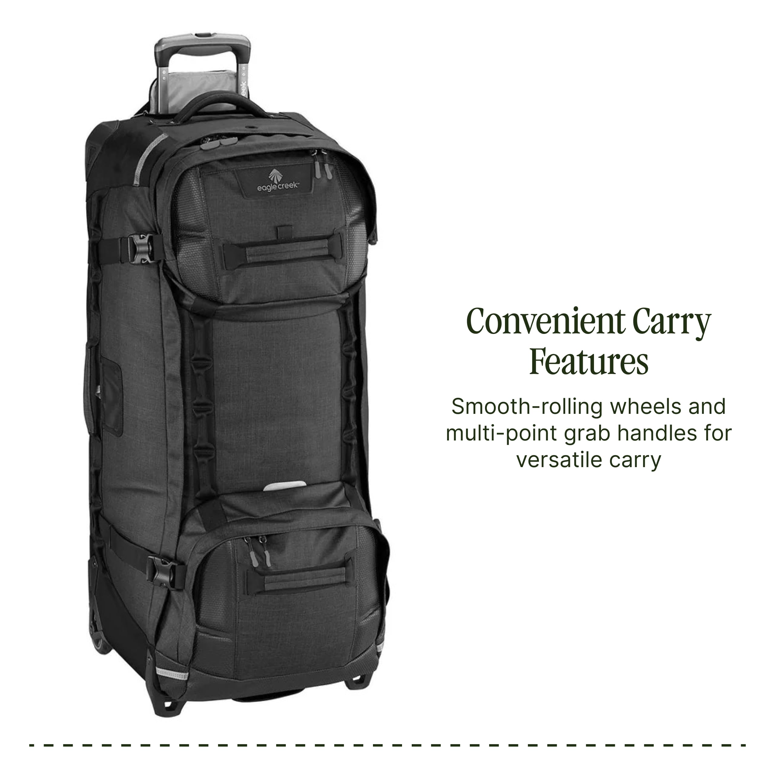 Eagle Creek Expanse ORV 2-Wheel 36" Trunk Wheeled Duffel Bag for Travel & Adventure Durable, Weather-Resistant Fabric Heavy-Duty Handles Wet & Dry Compartment Black