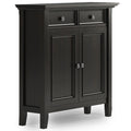 SIMPLIHOME Amherst 36-inch Wide Transitional-Style Storage Cabinet in Hickory Brown with Drawers and Adjustable Shelves for Entryway or Living Room