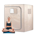 XQZMZSCP Fast Heating Home Sauna, Portable Steam Sauna Tent, 2 Person Sauna Tent Full Size Double, Sauna Tentull Body Home Spa (Champagne Gray)