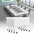 rzoizwko Modular Folding Conference Room Tables with Wheels, Flip Top Training Table System for Office & Classroom, Mobile Joinable Meeting Desks for Seminar & Collaboration Spaces