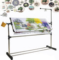Adjustable 360° Floor e - Embroidery Stand with Pulley for Cross Stitch & Craft | Height Adjustable Sewing Lap Table (100cm)