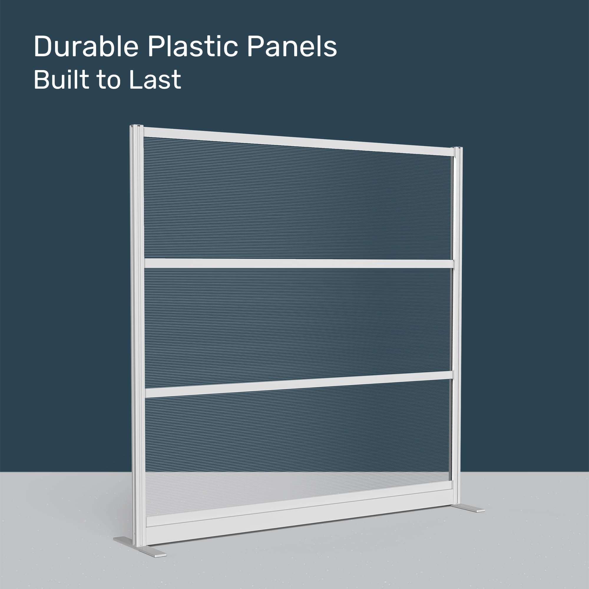 Stand Up Desk Store Aesthetic Modular Room Divider Wall | 70" W x 70" H Office Partition Walls & Cubicle Wall Dividers | Lightweight, Durable, Translucent Partition Wall Divider for Workspaces