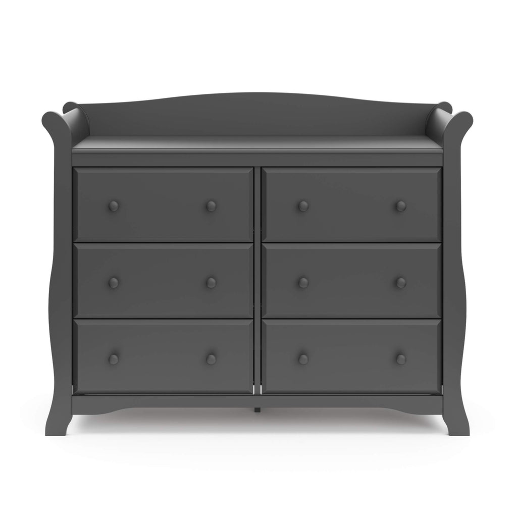 Storkcraft Avalon 6 Drawer Double Dresser (Gray) – Nursery Dresser for Kids Bedroom, Chest of Drawers