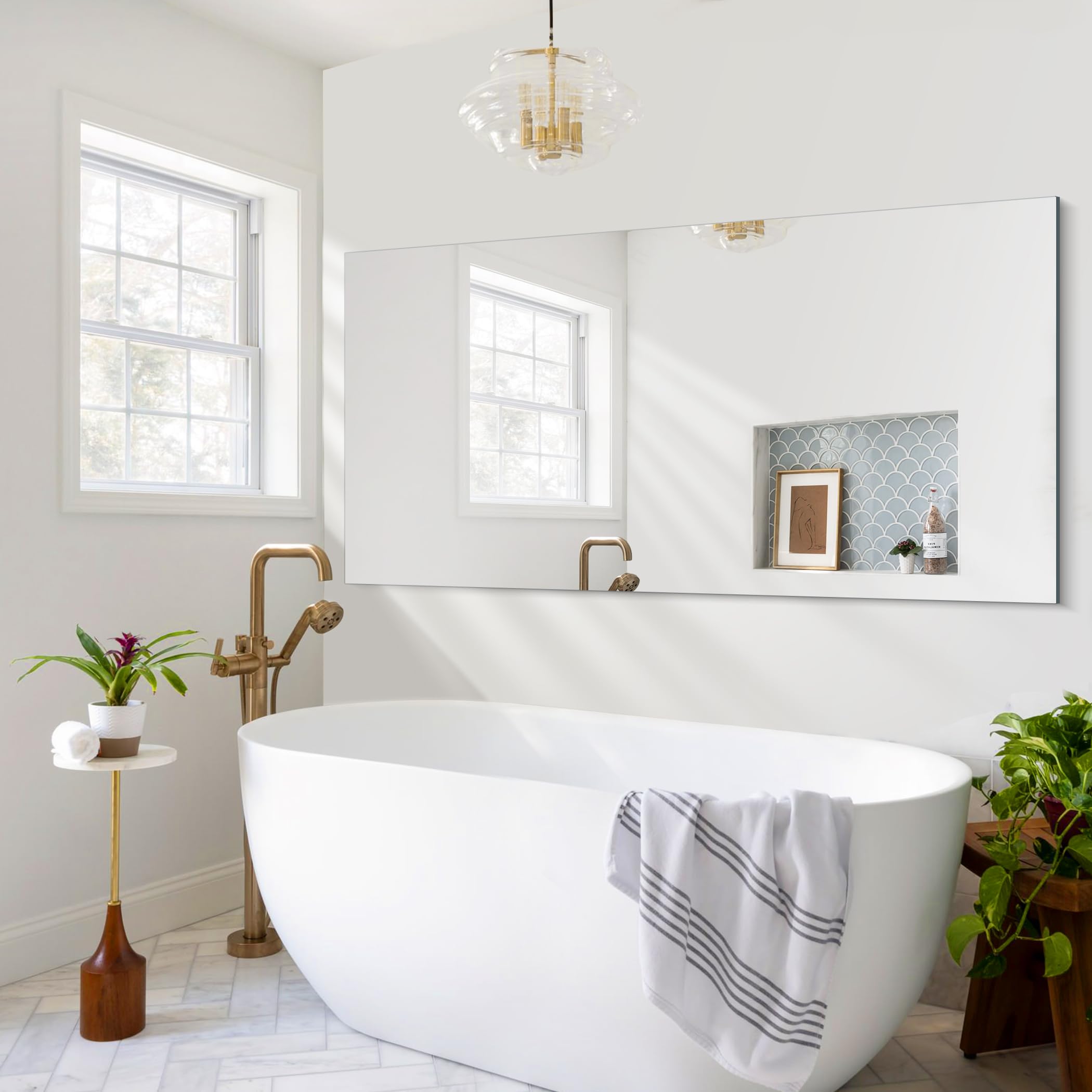 CILIBER Frameless Mirror, 30x60 Inch Large Bathroom Mirrors for Wall, Upgraded Shatterproof Rectangle Vanity Mirror Over Sink with Polished Edge for Bathroom,Bedroom,Living Room and Entryway