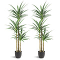Waoops Artificial Tree 5.3Ft Faux Agave Plant with 3 Heads in Plastic Pot Fake Tree for Home Decor Indoor or Outdoor Office Decoration Housewarming Gift