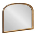 Kate and Laurel Hatherleigh Modern Arched Wooden Wall Mirror, 34 x 28, Gold, Decorative Wood Basket Arch Mirror for Use as Vanity Bathroom Accent or Living Room Mantel Decor
