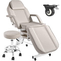 Tythical Tattoo Chair for Client, Facial Tattoo Spa Bed with Wheels for Client Esthetician with Rolling Stool, Adjustable Multipurpose Lash Beauty Salon Spa Massage Table Esthetician Beds, Grey