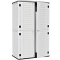 ZZM Large 67 Cu.ft Waterproof Storage Shed, Outdoor Storage Cabinet，Durable Resin Sheds for Patio Furniture, Garden Tools, Pool Accessories, Mower Storage (White)
