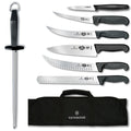Victorinox - Swiss Army Cutlery Fibrox Pro Ultimate Competition BBQ Set, Knife Roll, 8-Piece, Black