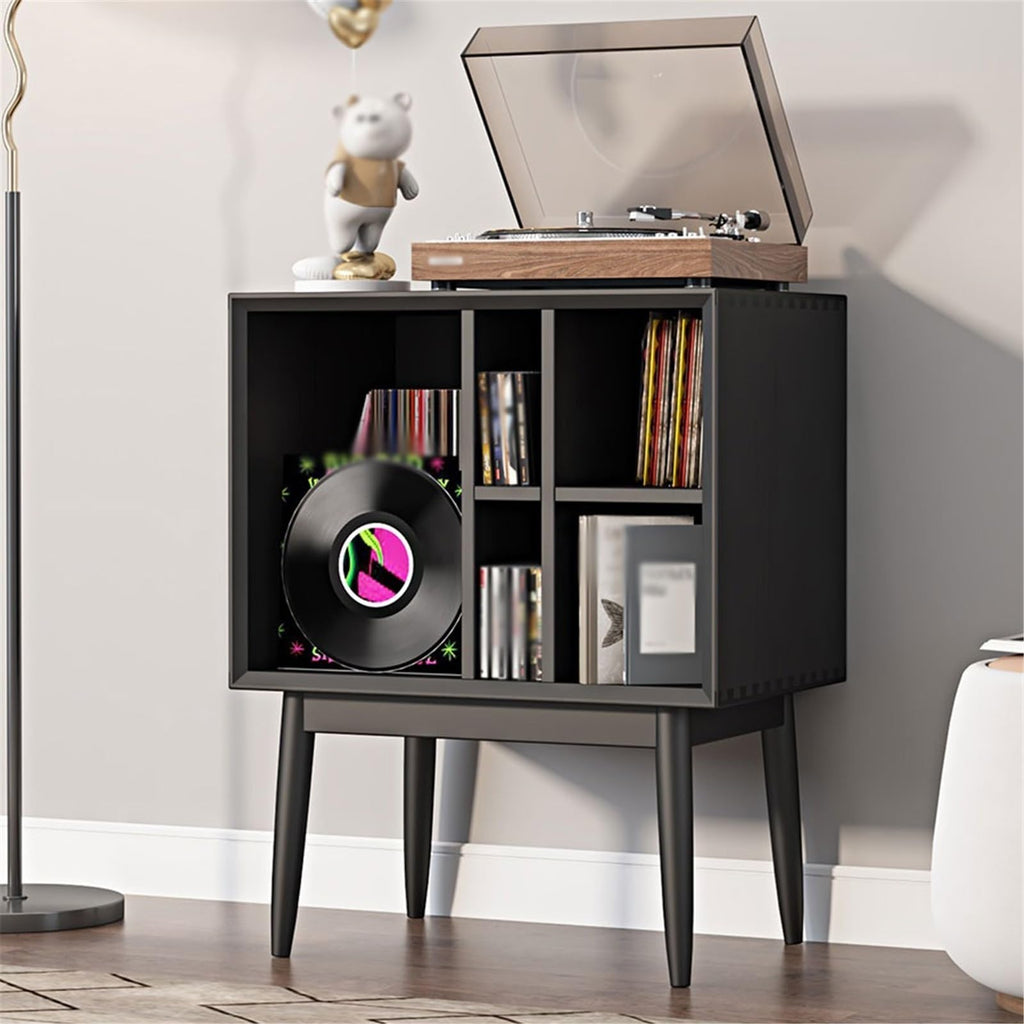 rG5iVb0 CD Storage Rack Retro Vinyl Record Cabinet Magazine Storage Bookcase Wooden Sofa Sideboard