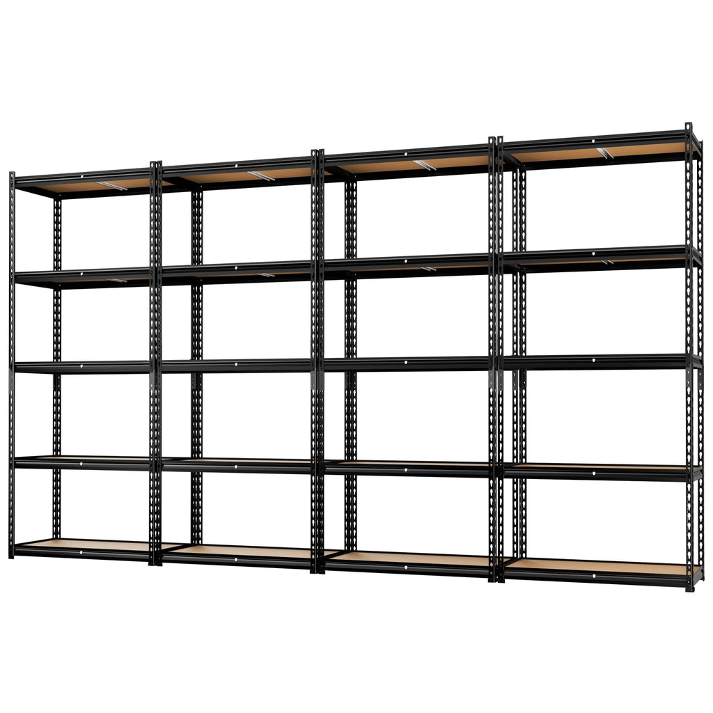 LEVELEVE 5-Tier Storage Shelving Unit, Metal, for Garage, Kitchen, Laundry Room, Adjustable, 35" L x 16" W x 73" H, Rectangular, 4 Pack