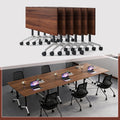 JNMDLAKO Conference Table 8 ft, Folding Conference Room Tables On Wheels - Mobile Rectangle Large Meeting Seminar Tables,Flip Top Mobile Training Room Table for Office Business Classroom