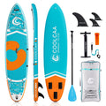 COOLCAA Mermaid 11'6" Inflatable Stand-Up Paddle Board, 460Lbs Capacity SUP Board with 34'' Extra Wide, Fishing Paddleboard with Accessories & Bag for Adults Youth (Seabed)