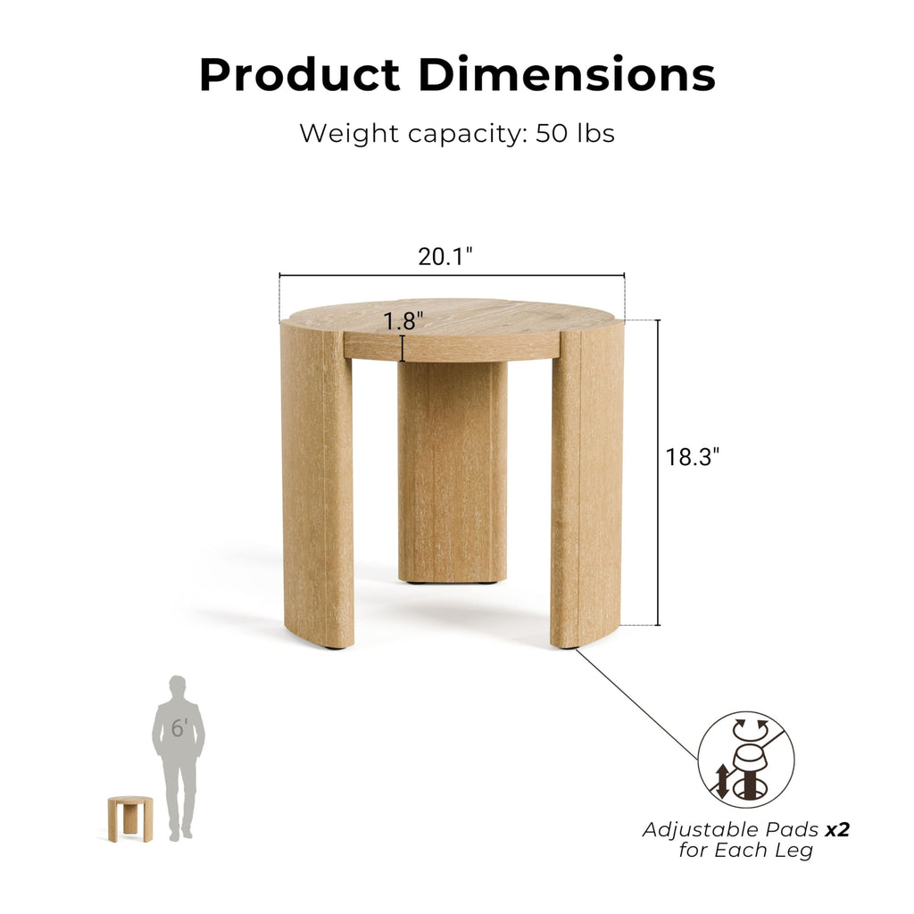 Furniture of America Carys Modern Solid Wood 2-Piece Coffee Table and End Table Set with Plinth Base, Living Room Furniture for Small Space, Home Office, Oak