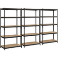 Yaheetech Standing Shelf Units 5 Tier Shelving Unit, 3 Pack Adjustable Garage Shelving Metal Shelving Unit Utility Rack Heavy Duty Industrial Shelving, 35.5″ L × 17.5″ W × 72″ H - Black
