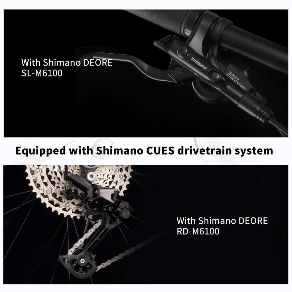 SAVADECK Carbon Fiber Mountain Bike with Shimano Deore M6100 12-Speed, MTB Bicycle with Hydraulic Disc Brakes(Purple, 27.5 * 15)