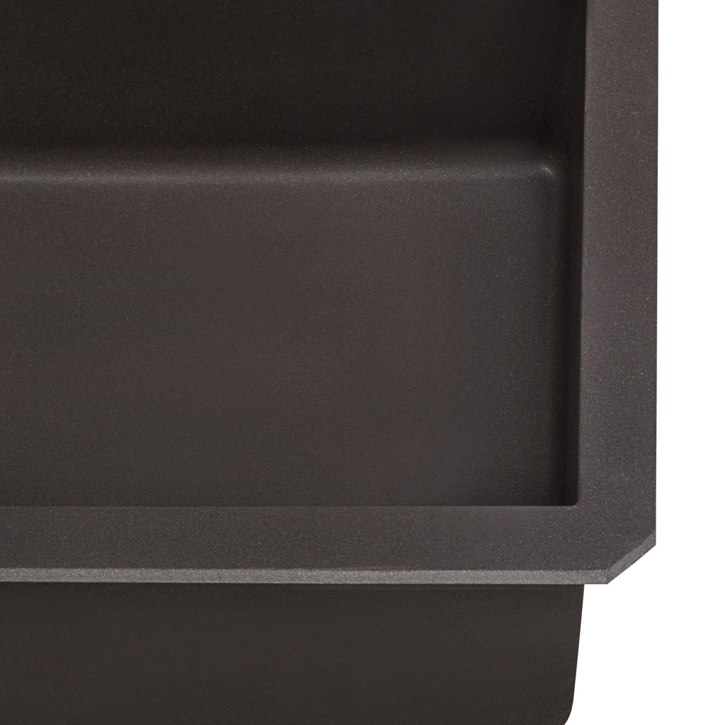 Ruvati 32 x 19 inch epiGranite Undermount Granite Composite Quartz Single Bowl Kitchen Sink - Espresso Brown - RVG2033ES