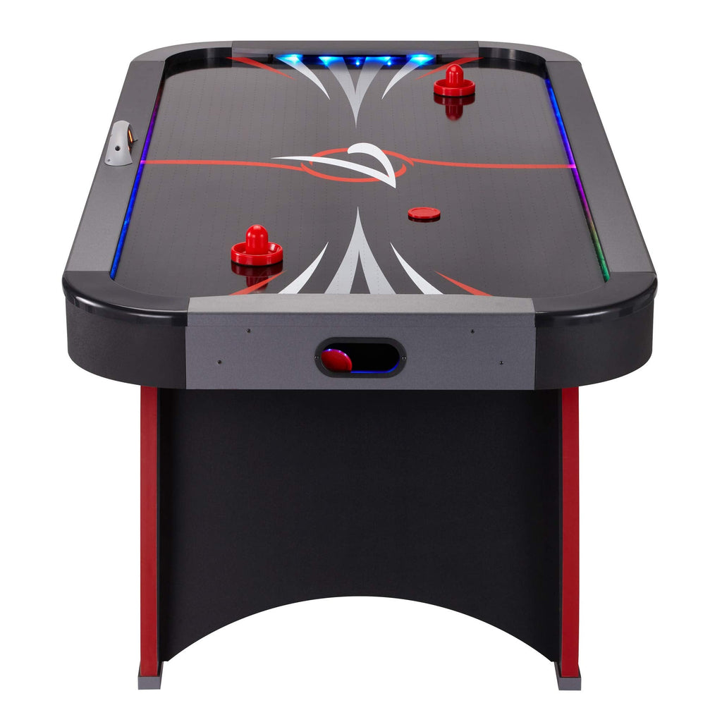Fat Cat Volt 7 Foot LED Air Hockey Table for Adults with Dual Motor, Automatic Scoring, Music System, Hockey Table with Light Up Playfield