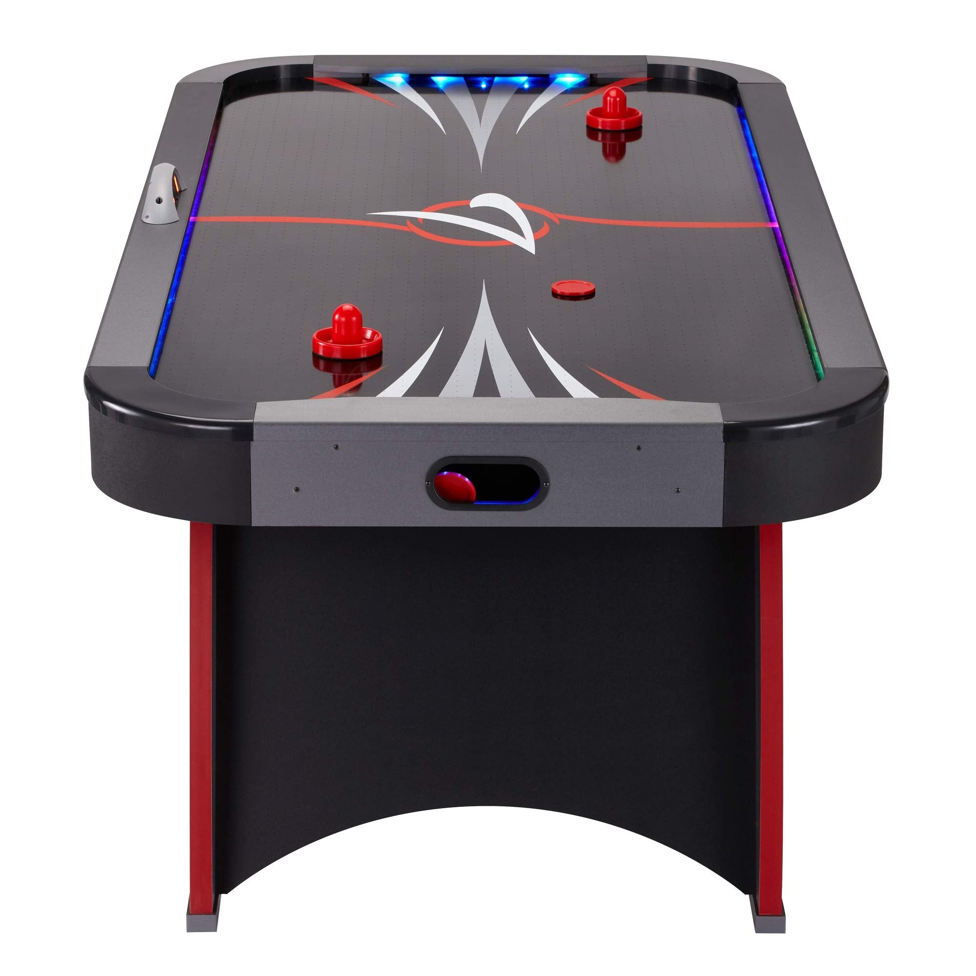Fat Cat Volt 7 Foot LED Air Hockey Table for Adults with Dual Motor, Automatic Scoring, Music System, Hockey Table with Light Up Playfield