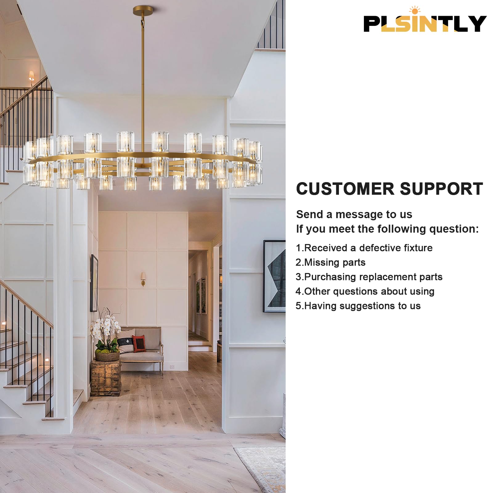Plsintly Modern Black Crystal Chandelier,36" K9 Crystal Chandeliers for Dining Room Over Table,Wagon Wheel Chandeliers for Dining Room,Living Room,Foyer,Includes 36XG4 Bulbs