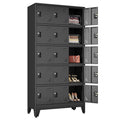 Lusiwry Metal Lockers for Employees-15 Doors Storage Locker with Shelves and Lockable Steel Cabinet for School,Gym,Office,Staff,Assembly Required,Black