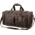 Polare 26" Leather Duffel Weekender Travel Bag For Men With Full Grain Cowhide Leather 56L