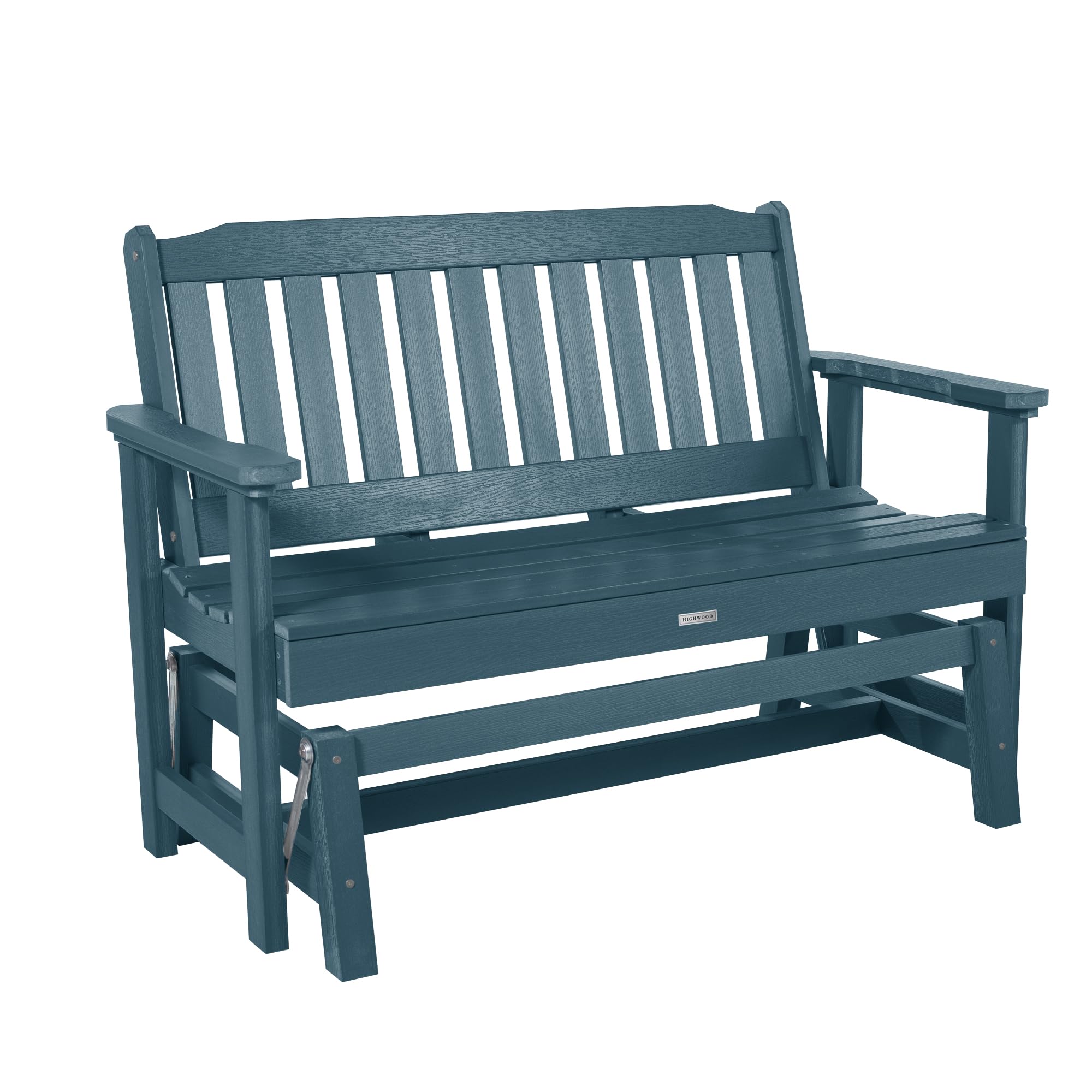 Highwood Lehigh Outdoor Glider Loveseat, 4ft, Nanatucket Blue