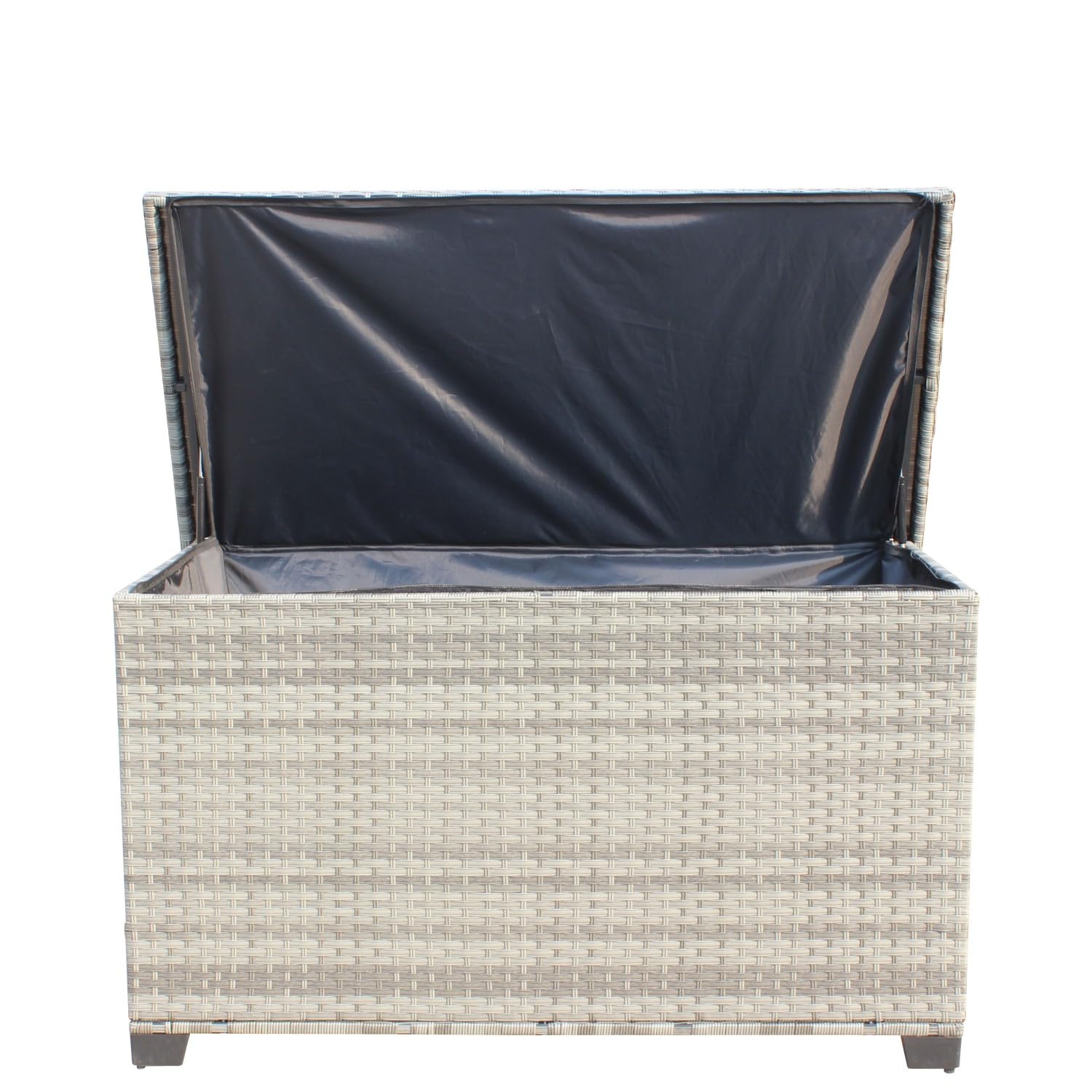 Geelife Wicker Patio Furniture Storage Box Grey